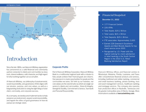 2022 Hancock Whitney ESG Report - Page 5
